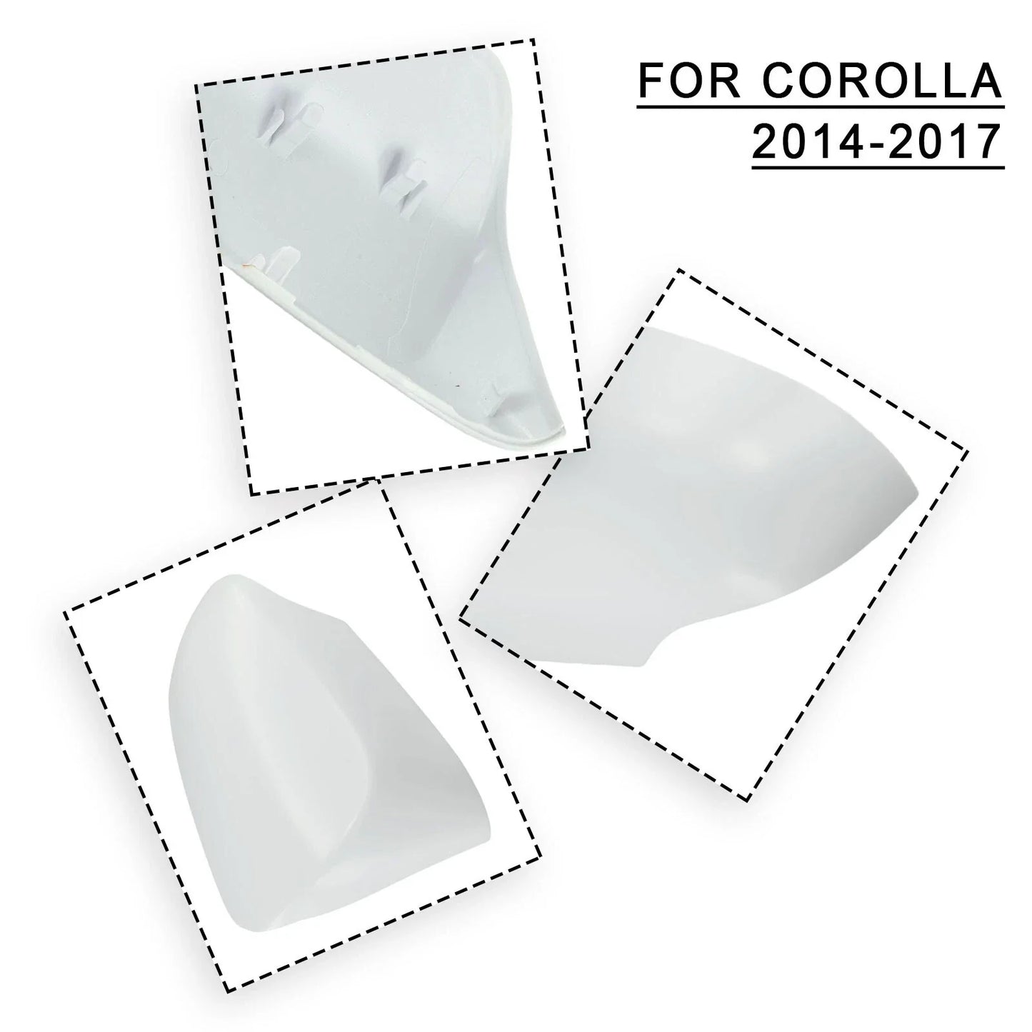 Left Rear View Mirror Cover Cap / White for Toyota Corolla (2014–2018)
