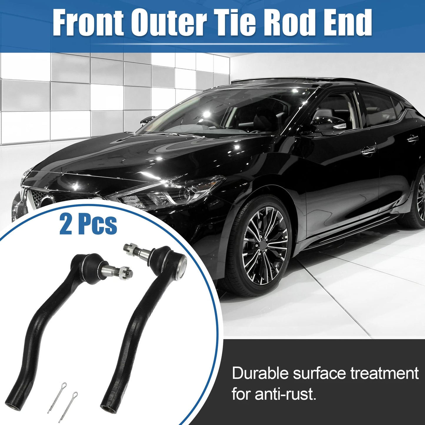 2X Front Outer Tie Rod End Links ES800357 ES800358 for Nissan Altima Maxima (1993–2001)