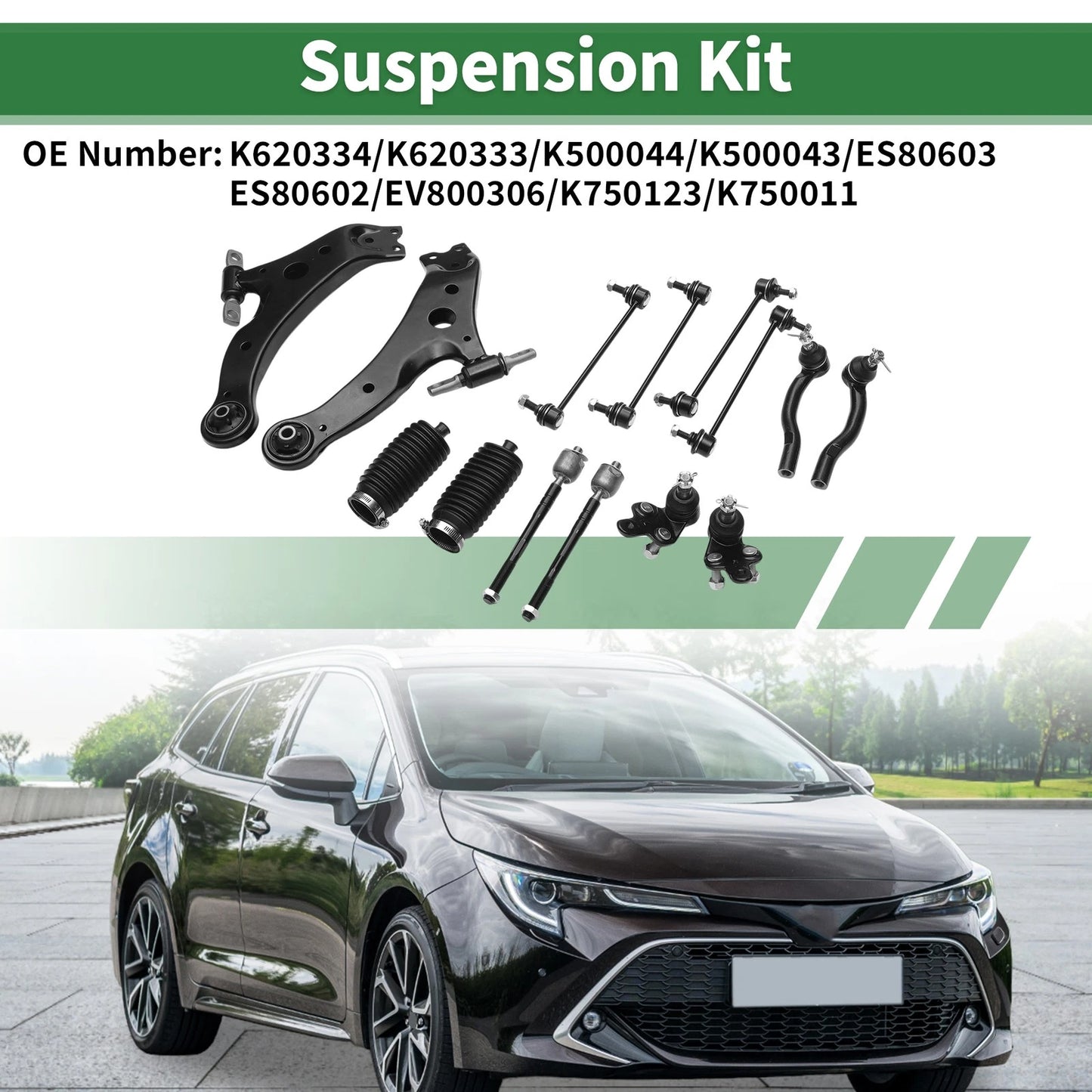 14 Pc Front Lower Control Arms for Toyota Camry (2007–2011) No.K620334/K620333/K500044