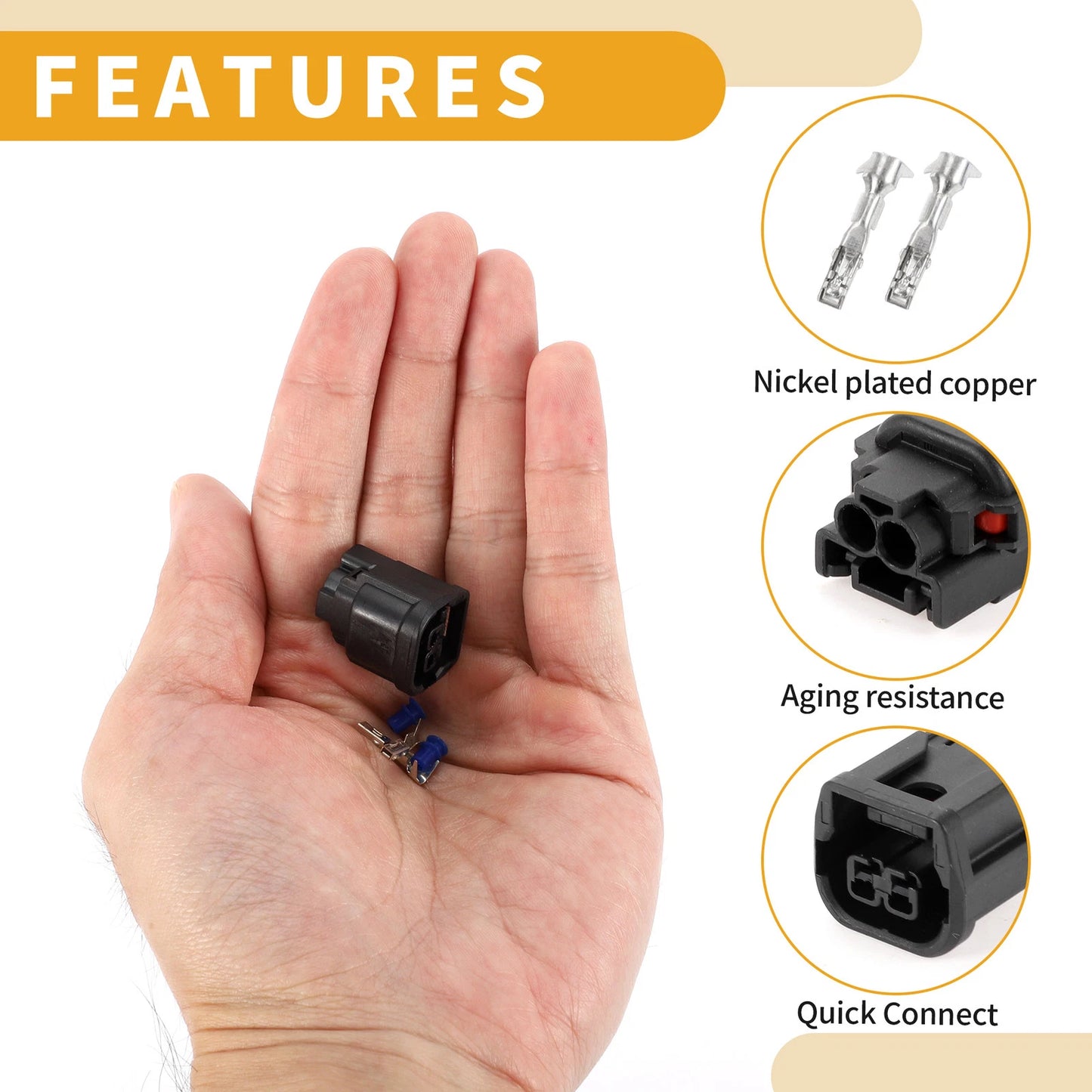 2 Pin Fog Light DRL Lamp Connector Plug for Honda (Year Range Not Specified)
