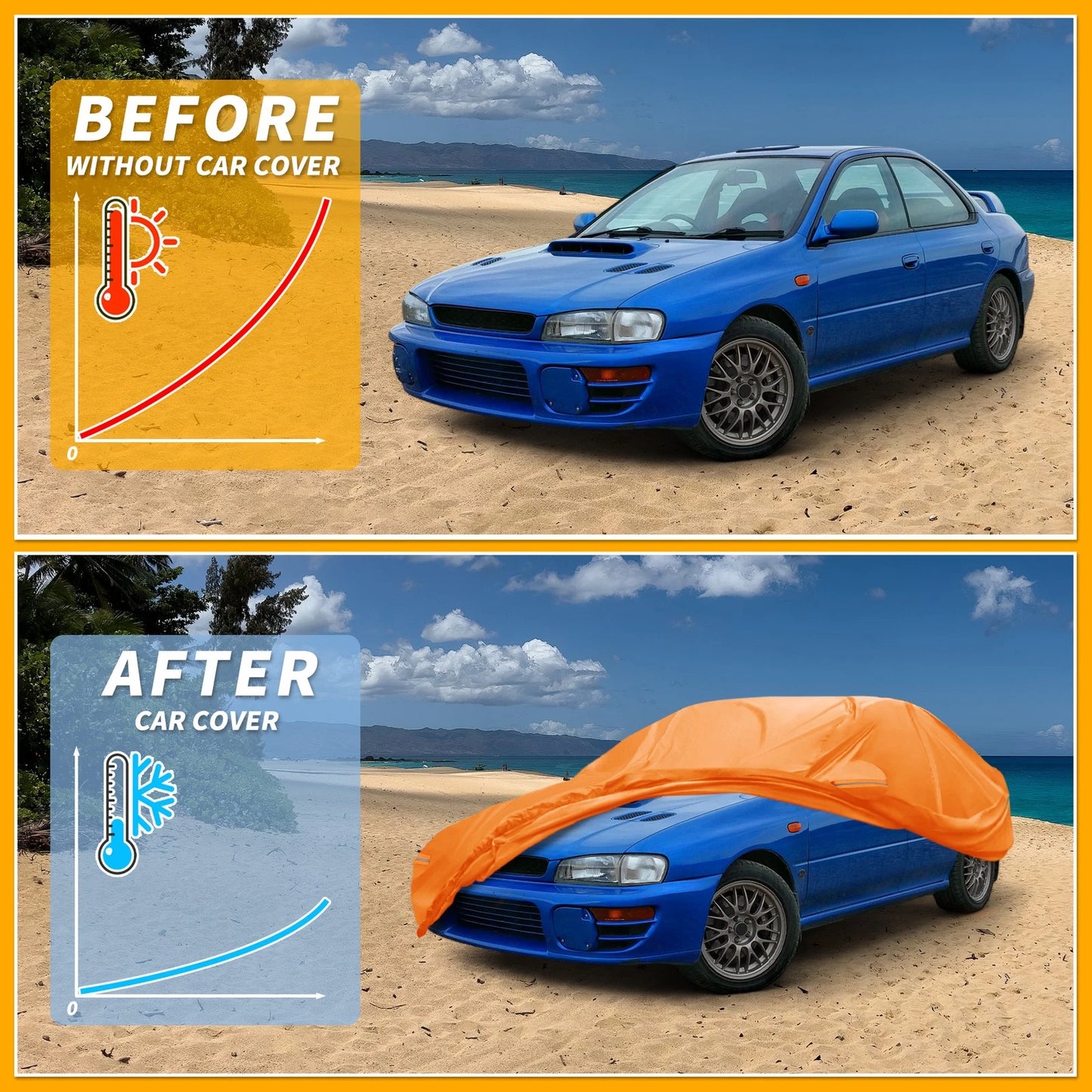 Car Cover Waterproof All Weather for Subaru Impreza Sedan (2017–2023) 210D-PU