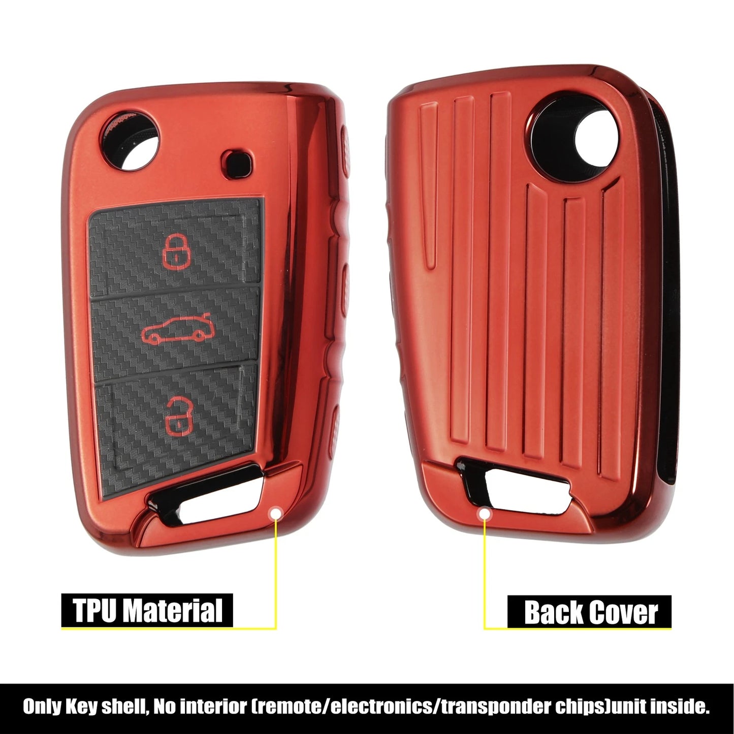1 Pcs TPU Key Fob Cover 3 Button for VW Passat Jetta MK1 MK6 (2000–2023)