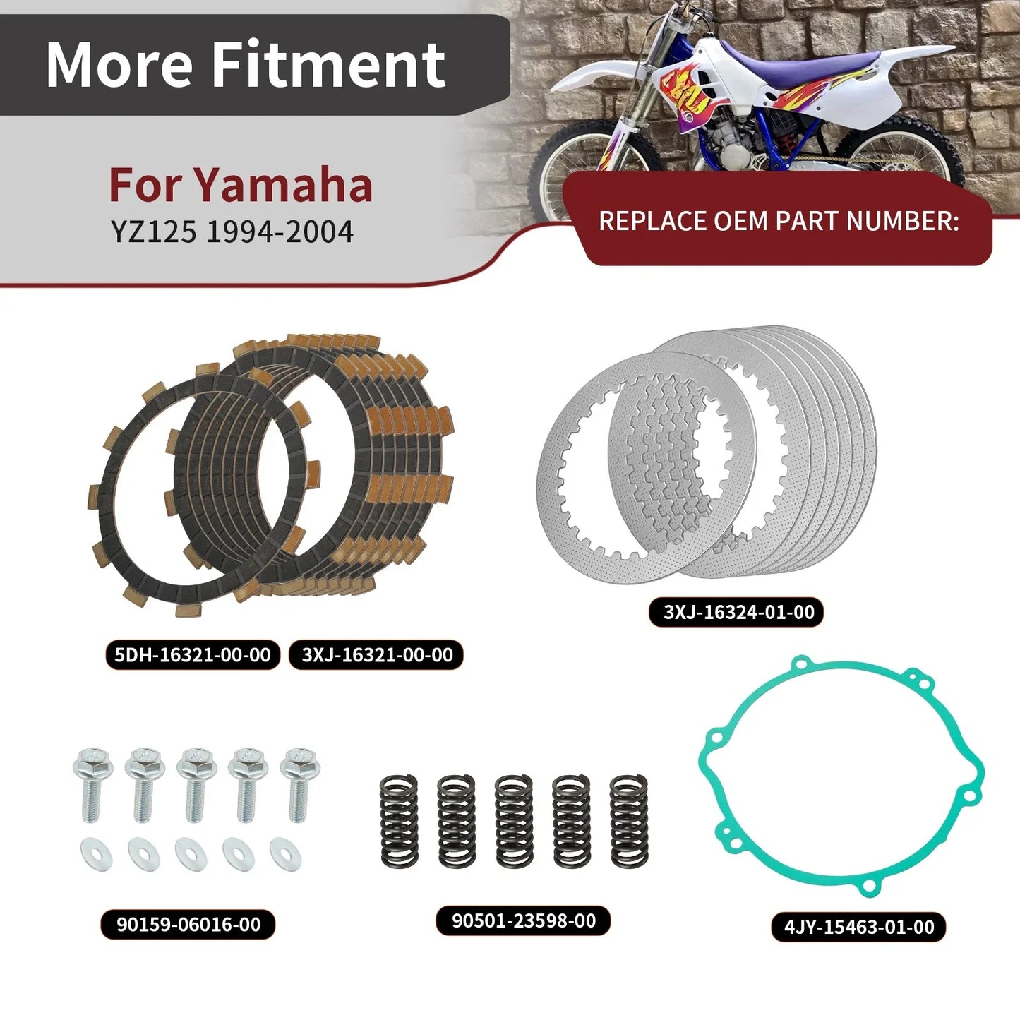 Clutch Friction Plate & Springs Gasket Kit for Yamaha YZ125 (1994–2004)