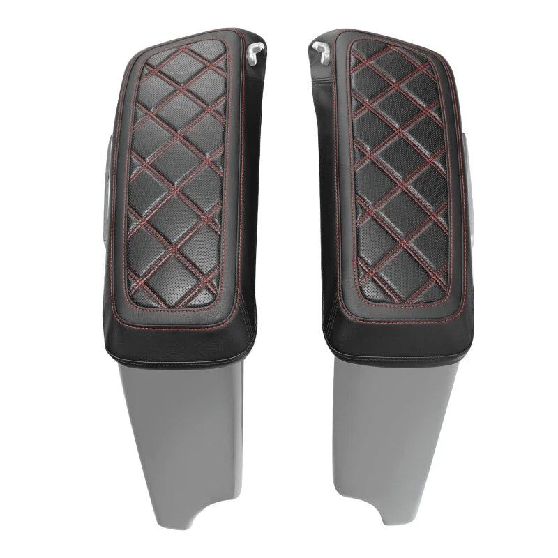 Red Stitching Saddlebag Lid Covers for Harley Electra Street Glide (2014-2023)