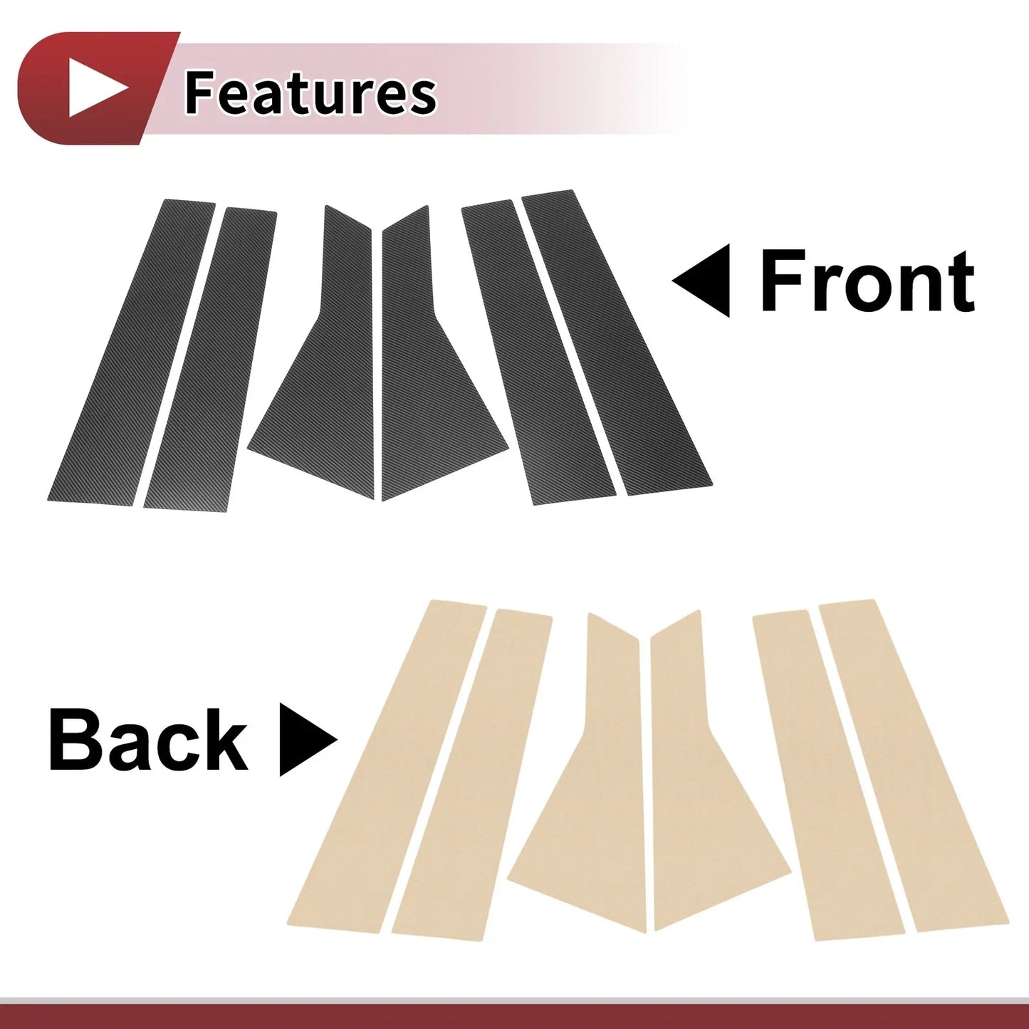 6 Pcs Door Pillar Window Trim for Mercedes-Benz B-Class (2012-2019)
