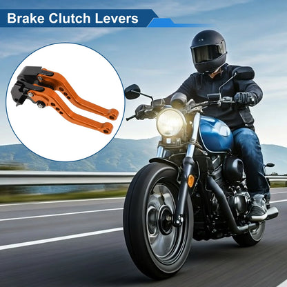 Adjustable Short Brake Clutch Levers for Suzuki GSXR750 (2004–2005) - Orange 1 Pair