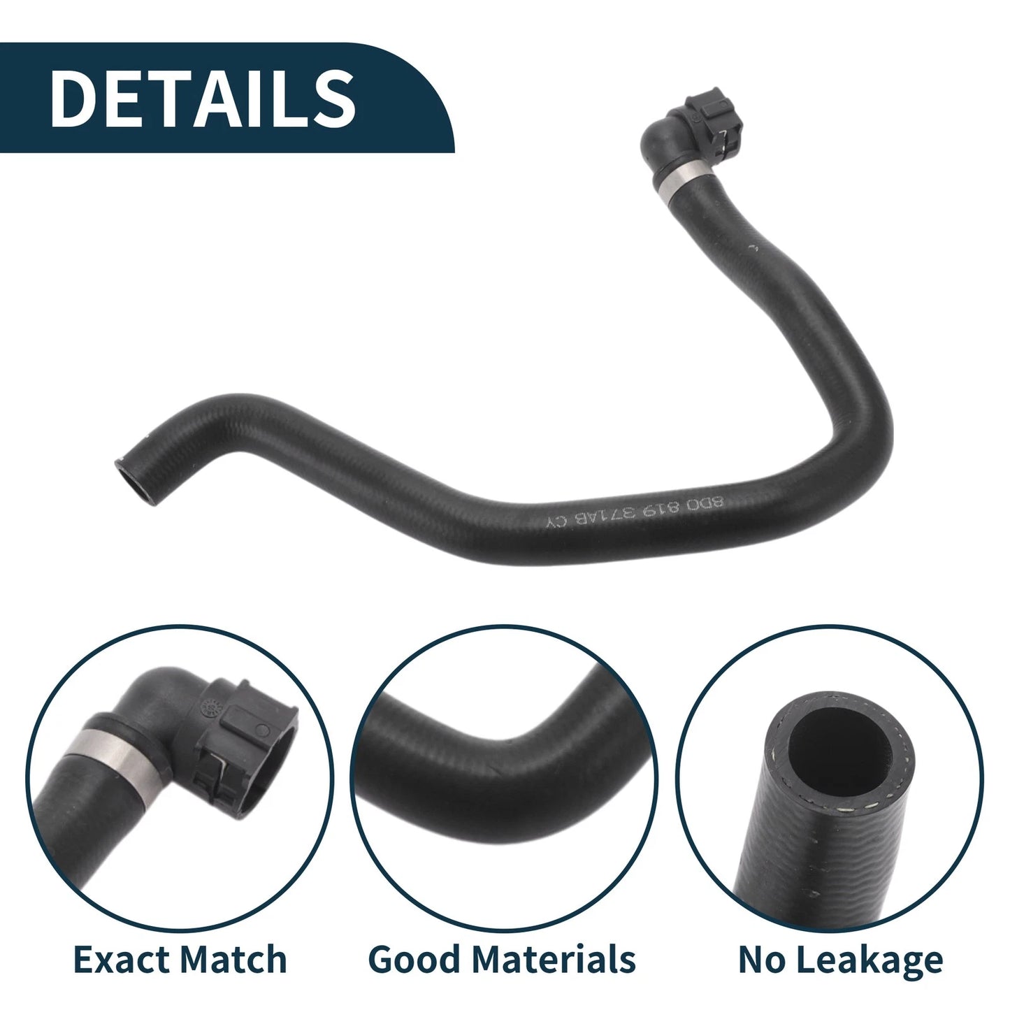 Radiator Hose Warm Air Inlet Pipe for Audi A4 (1995–2001) Rubber Black