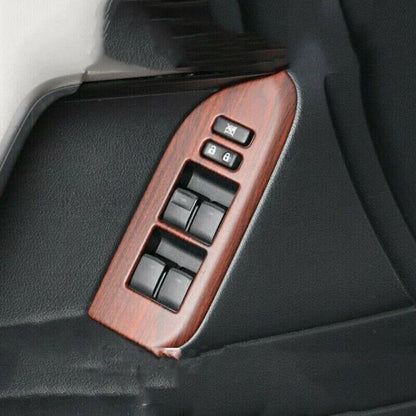 4 x Wood Grain Door Window Switch Panel Cover Trim for Toyota Prado Fj150 (2010–2021)