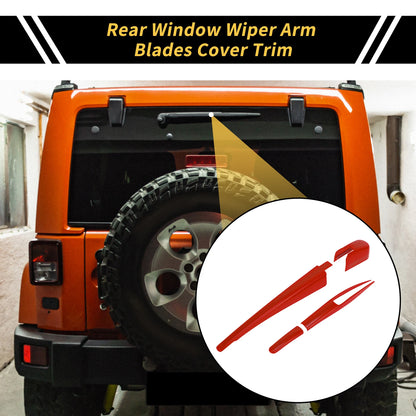 Set of 2 Rear Window Wiper Arm Blades Cover for Jeep Wrangler JL JLU (2018–2024) Red