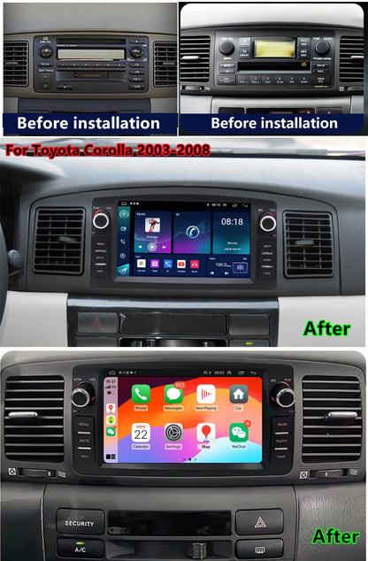 7'' Carplay Stereo Radio GPS Navigation for Toyota Corolla (2003-2008)