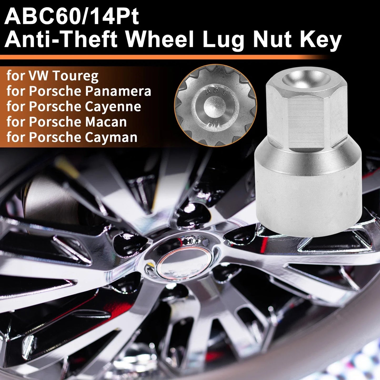 Wheel Lock Lug Nut Key Socket Tool for VW Touareg (2004-2010)