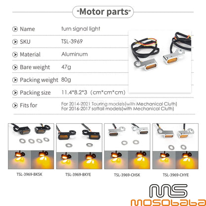 Mini LED E Mark Turn Signal Lights for Harley Softail FLS (2016-2017)