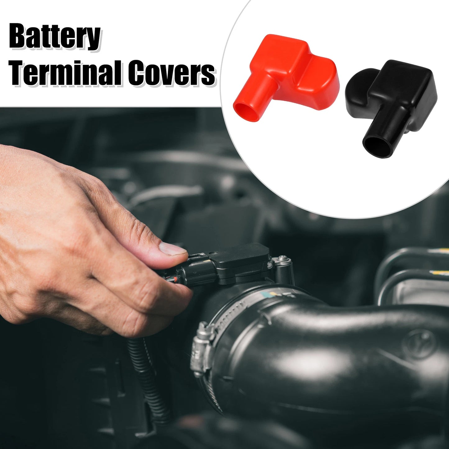 2 Pair Battery Terminal Cover Boot Protector for Cars and Boats 2.68"x1.61"x1.69"