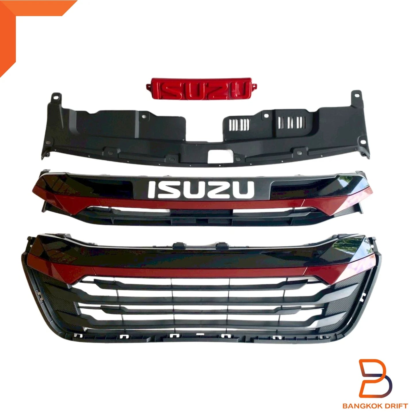 Black Red Front Grille for Isuzu D-Max Ute (2020-2023)