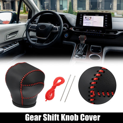 Gear Shift Knob Cover Trim for Toyota Sienna (2021–2022) w/ Red Stitches