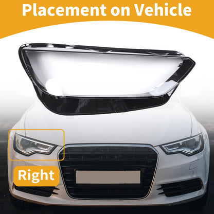 1 Pc Headlight Lens Cover for Audi Q5 (2021–2022) Clear Black