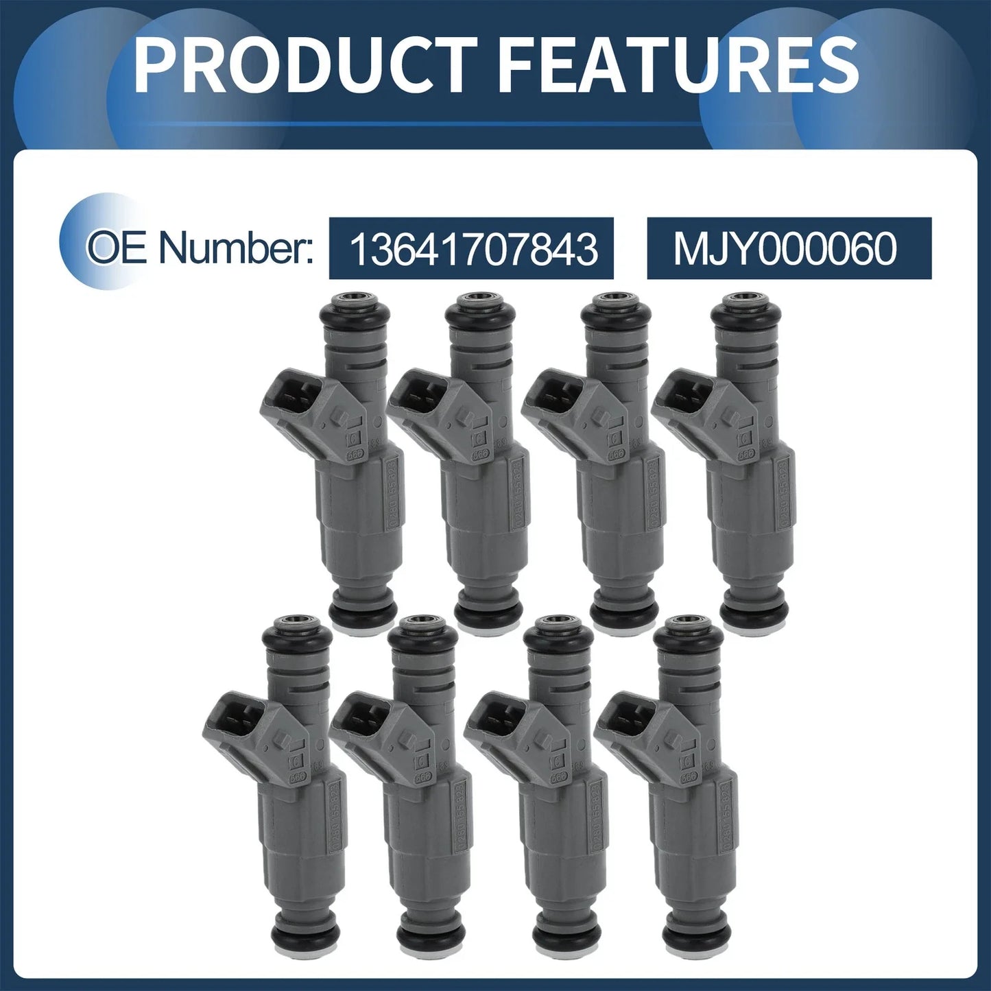 Fuel Injector 4.4L 8 Pcs for BMW 540i Base (1999 - 2003)