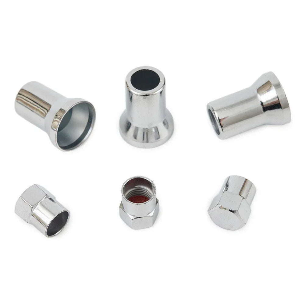 Valve Stem Hex Cap+Sleeve Cover Chrome Car Truck Tire Wheel Tyre