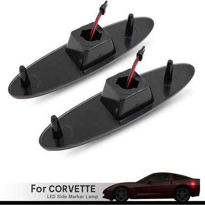 Smoked Lens Red LED Side Marker Lamps for 1997-2004 Chevy Corvette C5