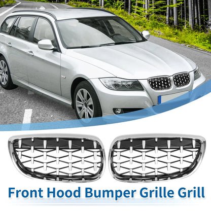1 x Front Hood Bumper Grille Grill for BMW 328xi M3 335xi 328i Silver Tone