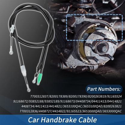 2Pcs Rear Handbrake Cables for Renault Trafic II, Nissan Primastar (2001–2014)