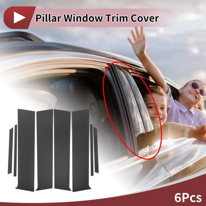 6 Pcs Car Door Pillar Window Trim for Toyota Aqua XP210 (2021–2025) Carbon Fiber