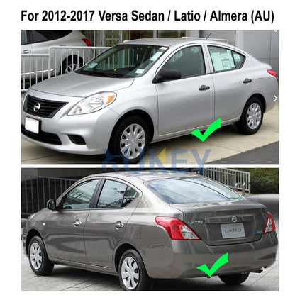 2 x Mud Flaps Splash Guard Front + Rear for Nissan Versa Sedan (2012–2017)