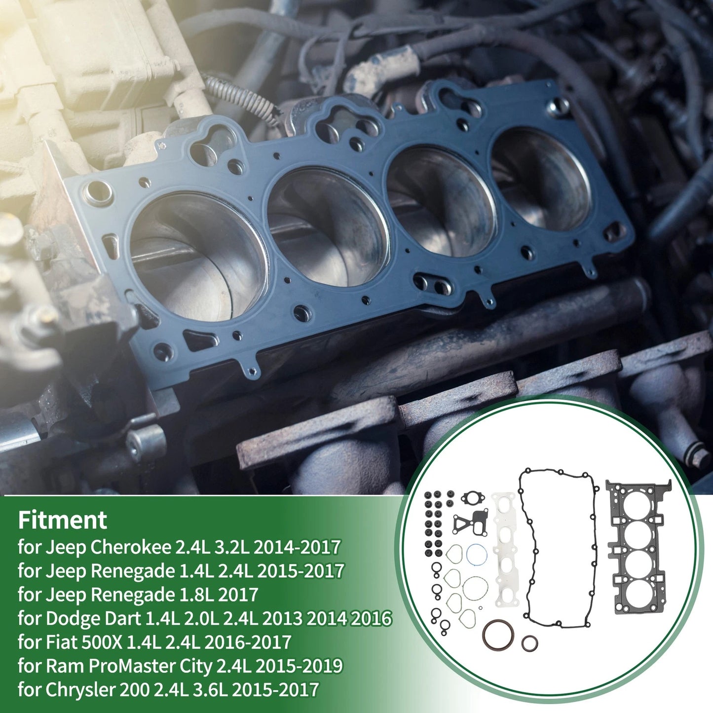 Set of 1 Cylinder Head Gasket for Jeep Cherokee (2014–2017) No.HGB1171