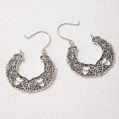 Set of 2 Boho Vintage Style Dangle Drop Hook Earrings for Women