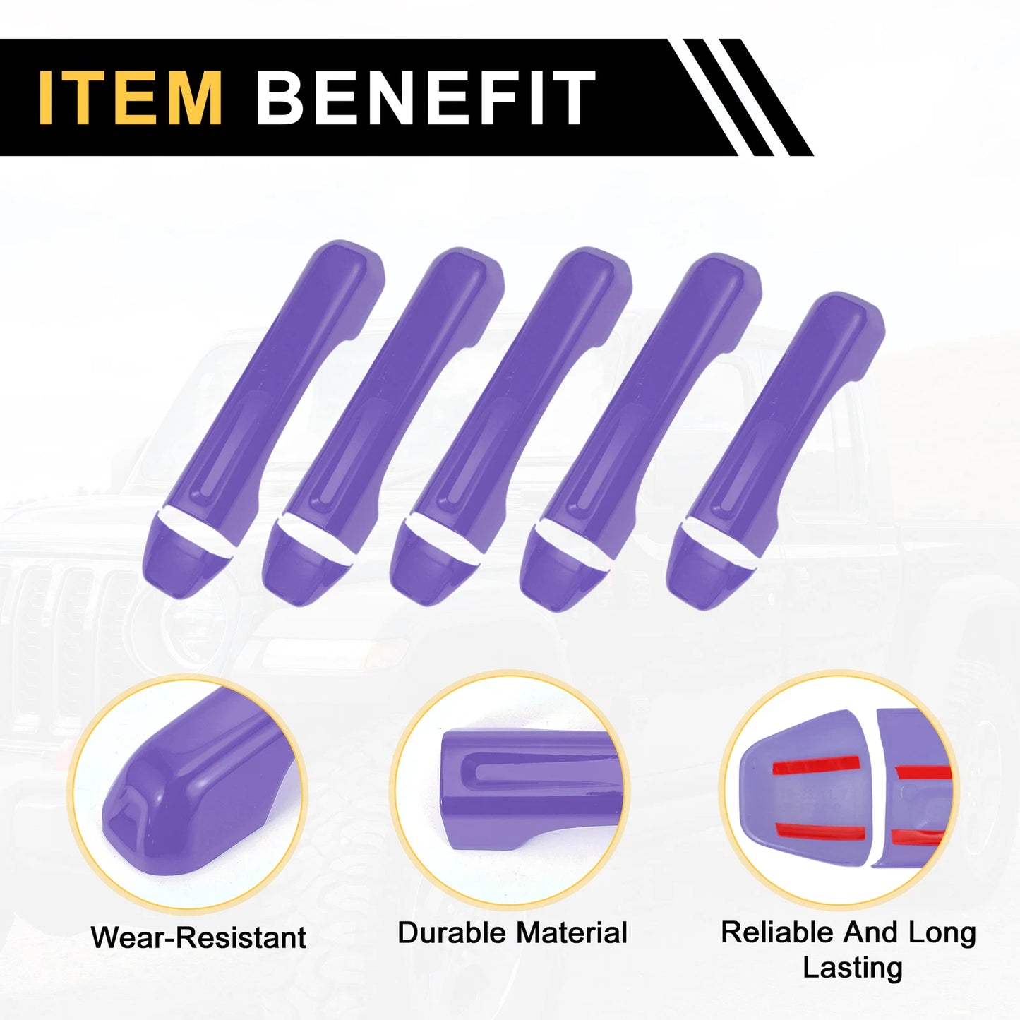 Set of 1 Door Tailgate Handle Cover for Jeep Gladiator JT (2020–2021) Purple