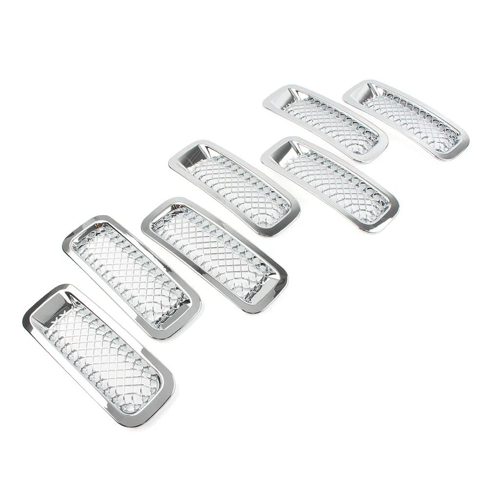 7 x Front Mesh Grille Cover for Jeep Patriot (2011-2017) Chrome ABS