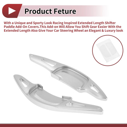 Set of 2 Silver Tone Aluminum Alloy Steering Wheel Paddles for Mazda Axela (2020–2021)