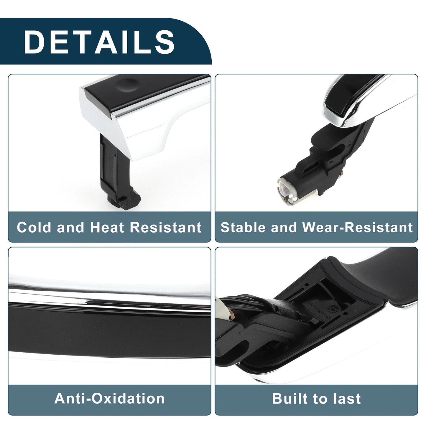 Exterior Door Handle for Range Rover Evoque (2012–2019) No.LR055921 Black Silver Tone