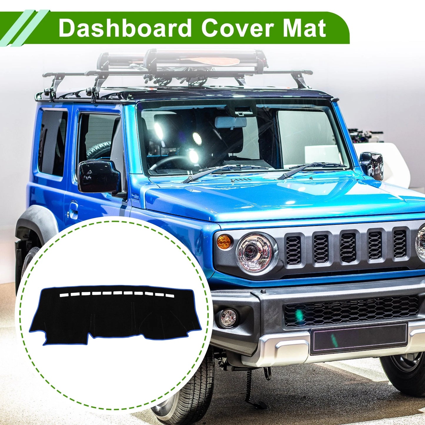 Dashboard Cover for Suzuki Jimny (JB23 JB33 JB43) Black Blue Polyester