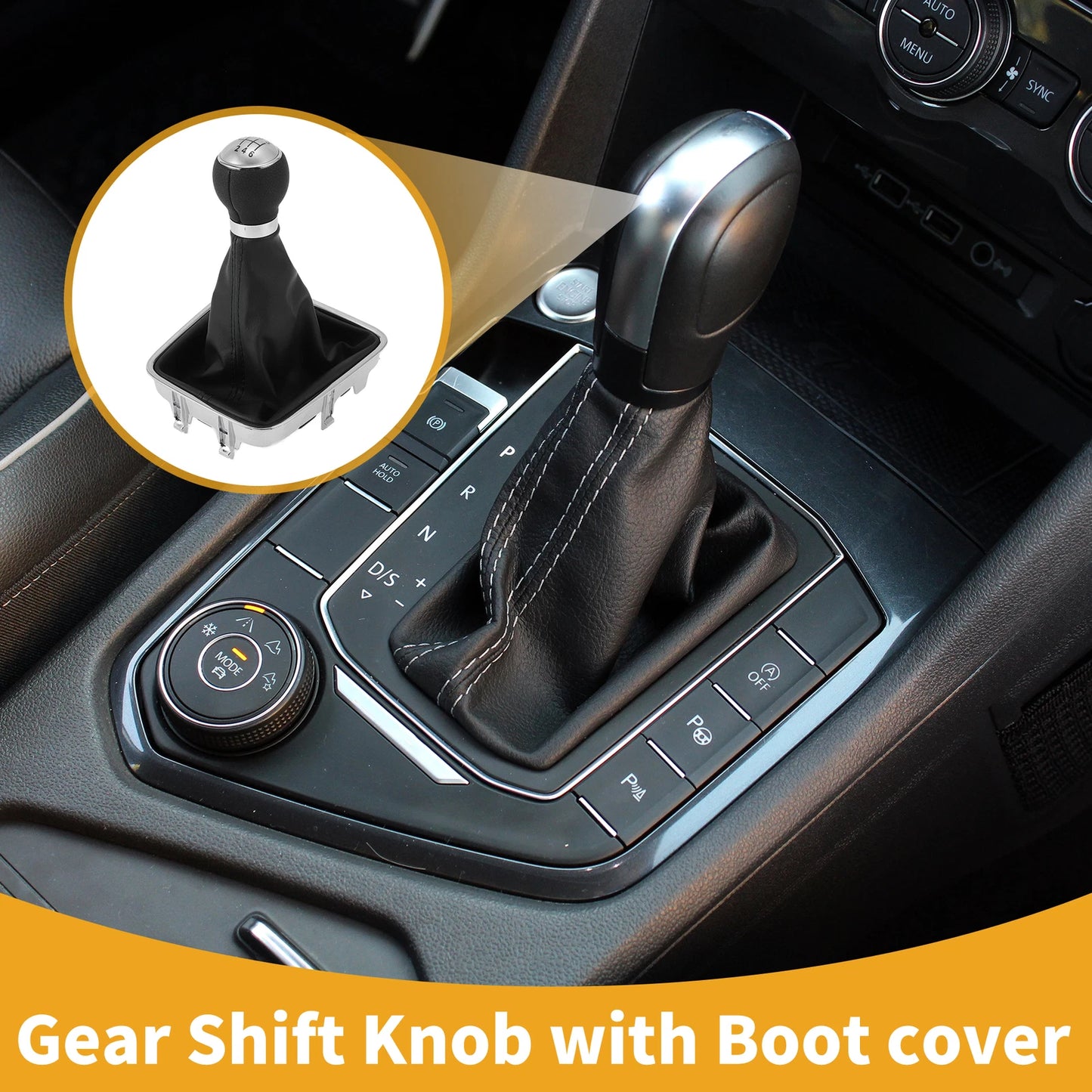 6 Speed Gear Shifter Knob with Cover No.5N0711113 for VW Sharan II (2010–2015)