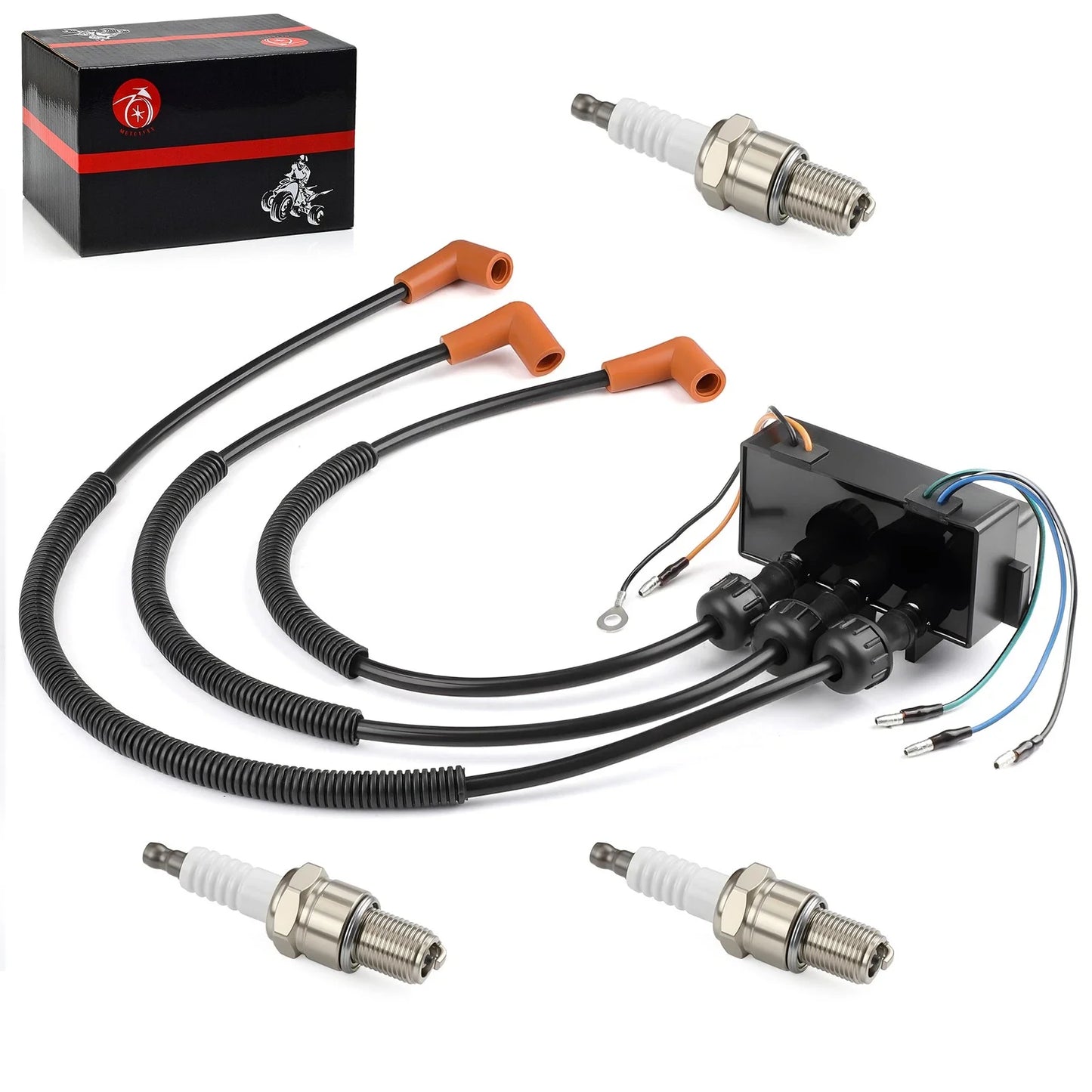 2 x Ignition Coil & Wires w/ Spark Plug for Polaris SLTX-B SLTX (1999–2000)