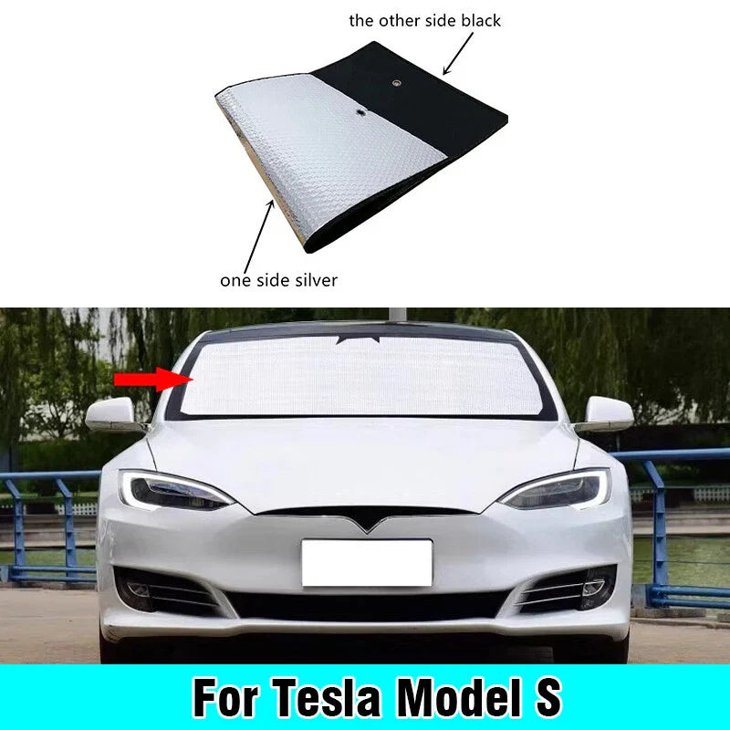 Front Windshield Interior Privacy Thick Sunshade Cover for Tesla Model S