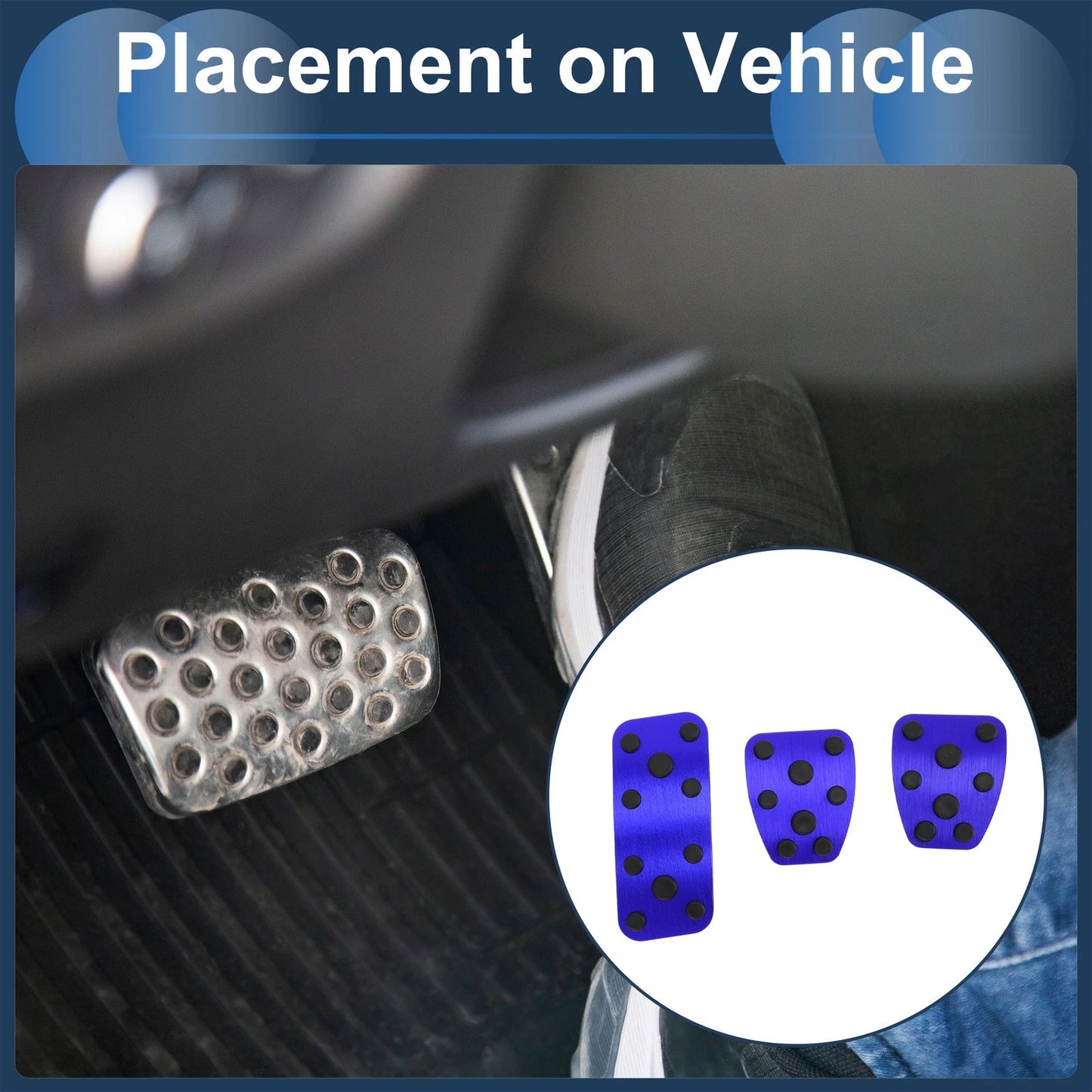 3 Pcs Foot Accelerator Pedal Covers for Subaru Forester (2006–2018) Blue