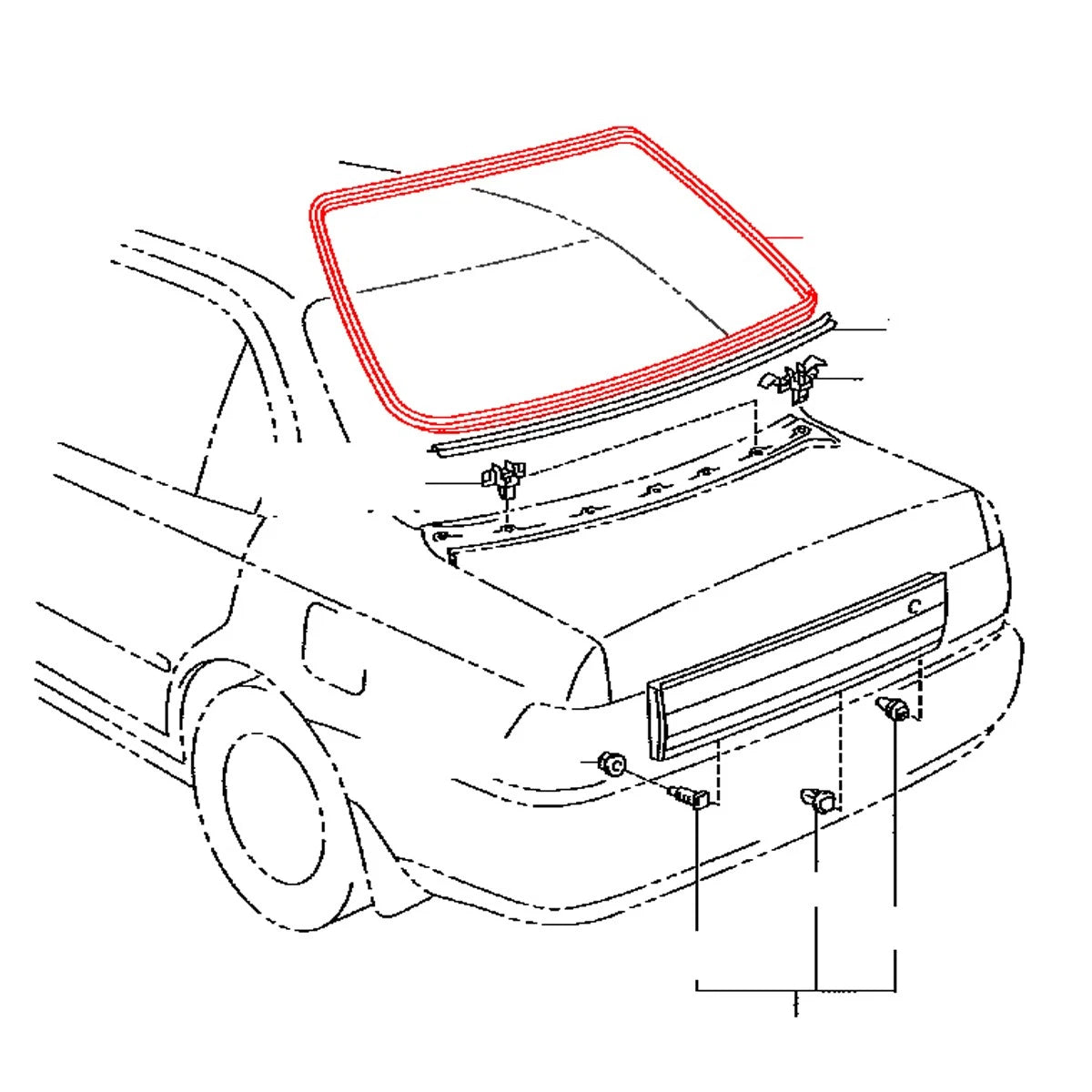 Chrome Rear Windshield Moulding for Toyota Corolla AE100 (1992–1997)