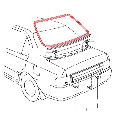 Chrome Rear Windshield Moulding for Toyota Corolla AE100 (1992–1997)