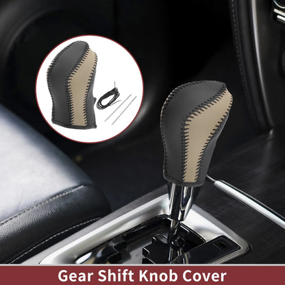1 Pc Gear Shift Knob Cover for Nissan Maxima (2016–2023) Beige Faux Leather