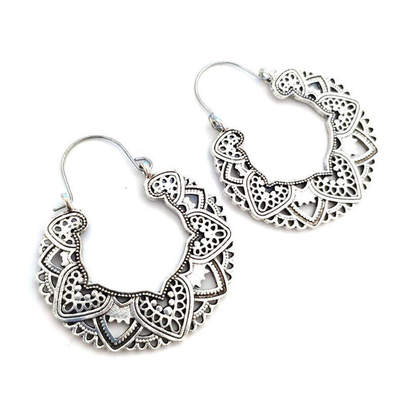 Set of 2 Boho Vintage Style Dangle Drop Hook Earrings for Women