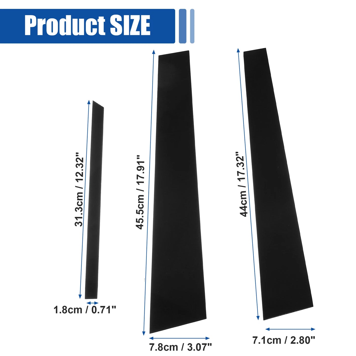 Glossy Black Door Window Pillar Posts Cover Trim for Honda Accord (2003–2007)