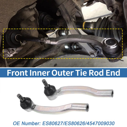 2X Front Outer Tie Rod End Links for Toyota Sienna (2003–2010) No. ES80627