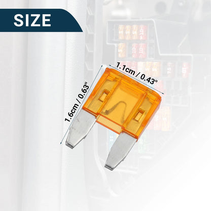 Set of 20 Mini Blade Fuses 5A for Universal Use (Short Circuit Protection)