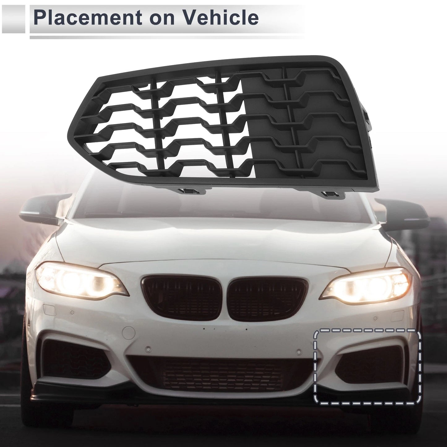 1pc Fog Light Grill for BMW 2 Series F22 (2012–2017) No. 51118056797