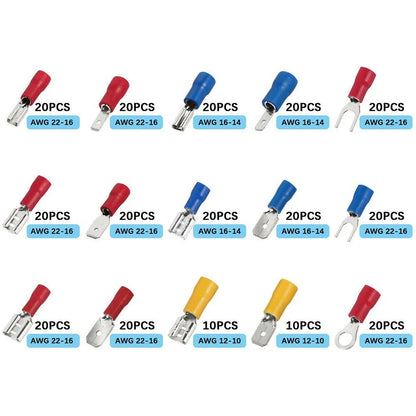 Assorted Crimp Spade Terminal / 280Pcs / Insulated Wire Connectors for UK