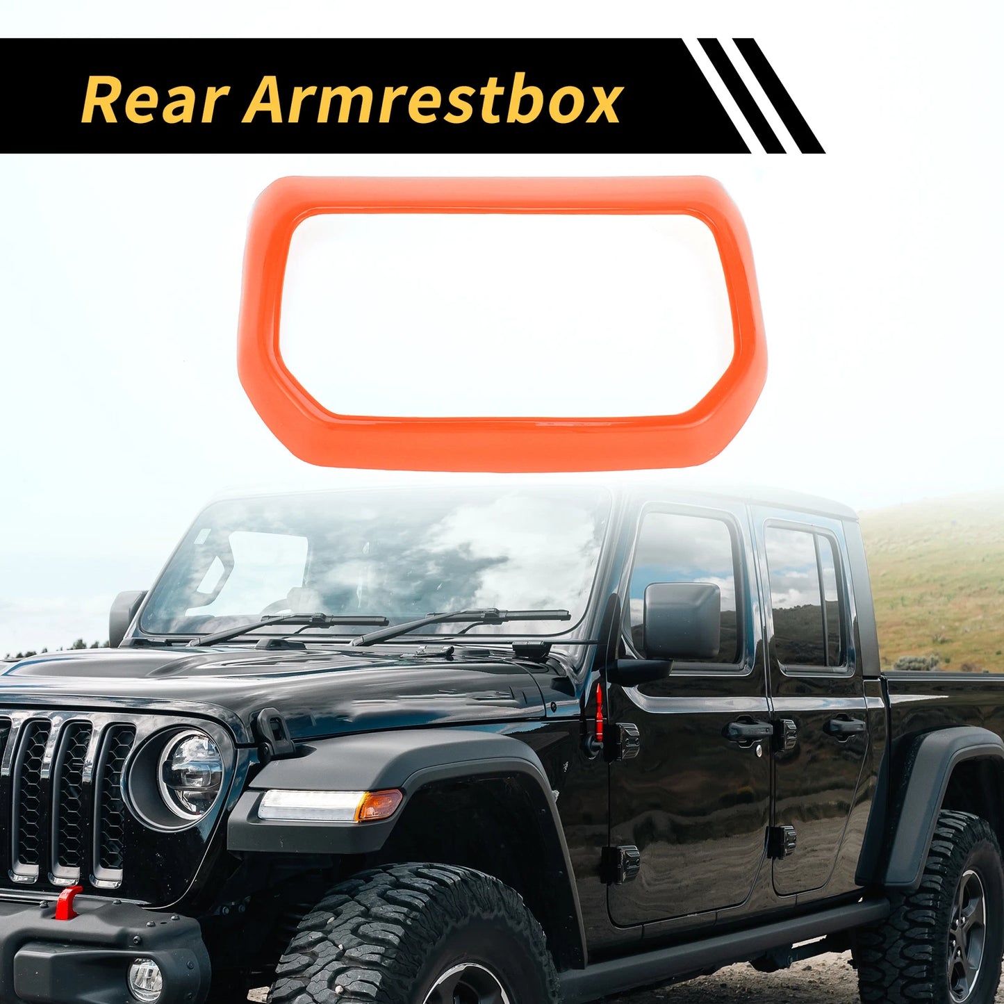 Rear Air Vent Armrest AC Outlet Panel Cover for Jeep Wrangler JL JLU (2018–2023) - Orange