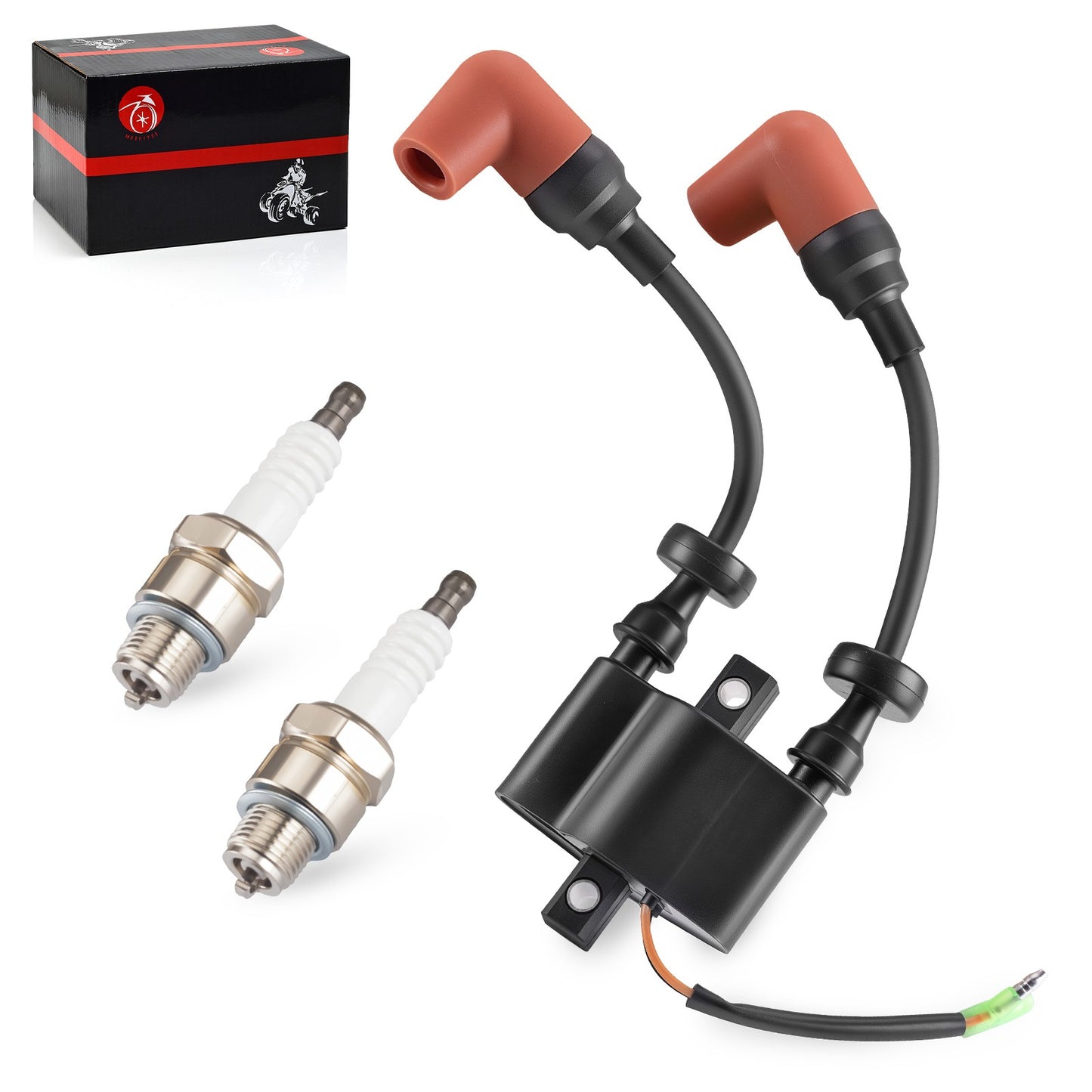 Ignition Coil & Spark Plug Set for Yamaha Outboard F6 F8 F9.9 T8 T9.9 C25 (4-Stroke)