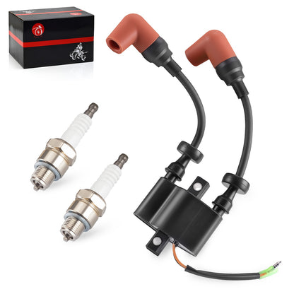 Ignition Coil & Spark Plug Set for Yamaha Outboard F6 F8 F9.9 T8 T9.9 C25 (4-Stroke)